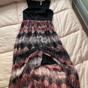 Black and pink maxi dress